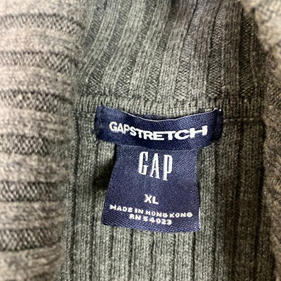 GAP | Vintage Sweater Turtleneck Gray Ribbed Knit Cotton Blend Stretch Womens XL - Picture 3 of 6